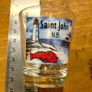 Collectible Saint John New Brunswick crab lighthouse Canada Shot Glass